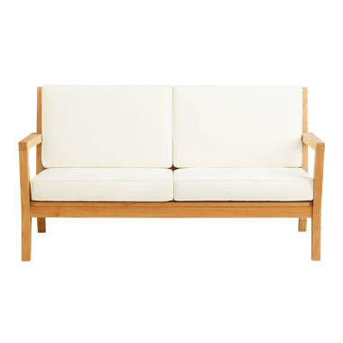 Outdoor wooden sofa with cushions hot sale